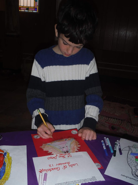 Have children retell the Our Lady of Guadalupe story in their own words, perhaps dramatizing it with simple props such as scarves and artificial flowers.